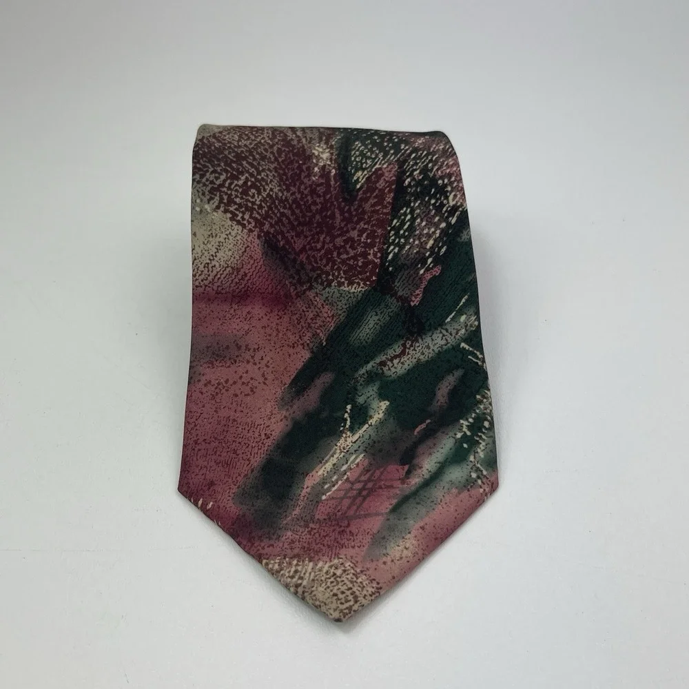 Vintage Principe‎ Tie Waterfloral Watercolor Floral Abstract Polyester 3.5